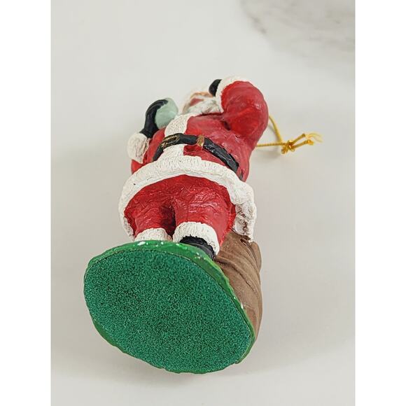 Santa Clause Gift Bag Ornament Figurine 3 1/4" Christmas 80's Holiday Vinatge - Picture 11 of 12